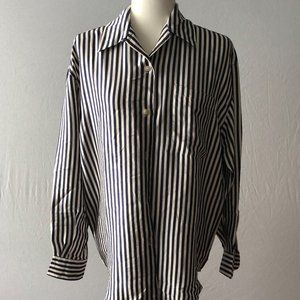 Tracy M. Striped Silk Shirt Size M